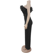 Mesh Single Shoulder Slim Jumpsuit BY 7765