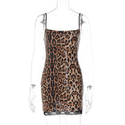 Leopard Print Sequin Mini Dress LJSF D6521732X