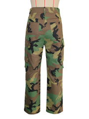Camouflage Print Loose Straight Pants SH 391366
