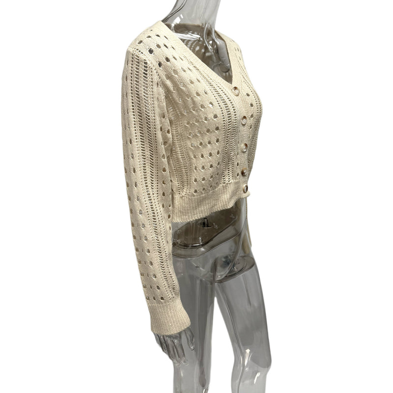 Long Sleeve Knits Hollow Out Short Coat GQNF Y00218TM