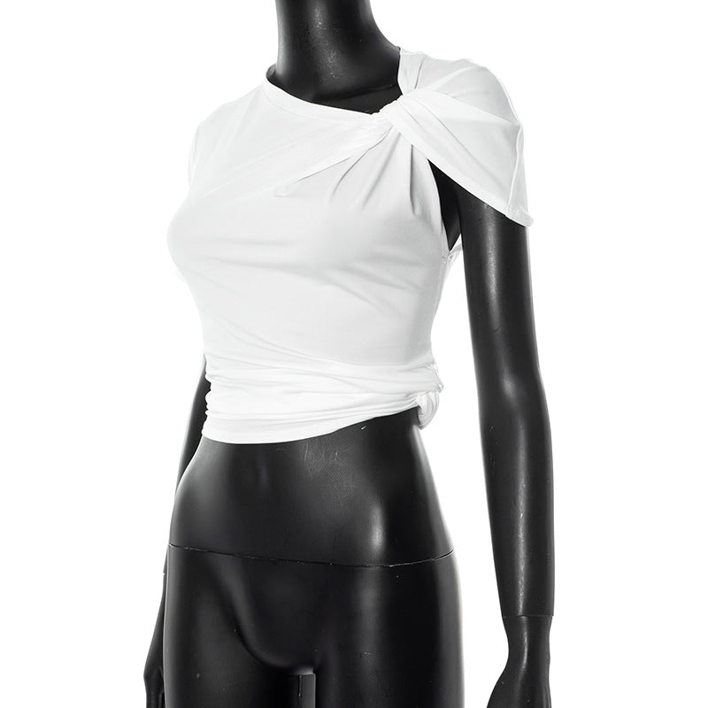 Solid Color Irregular T Shirts GSZM C25TP021