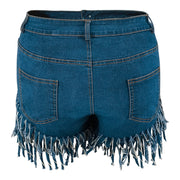 Plus Size Denim Tassel Shorts GDAM 8012