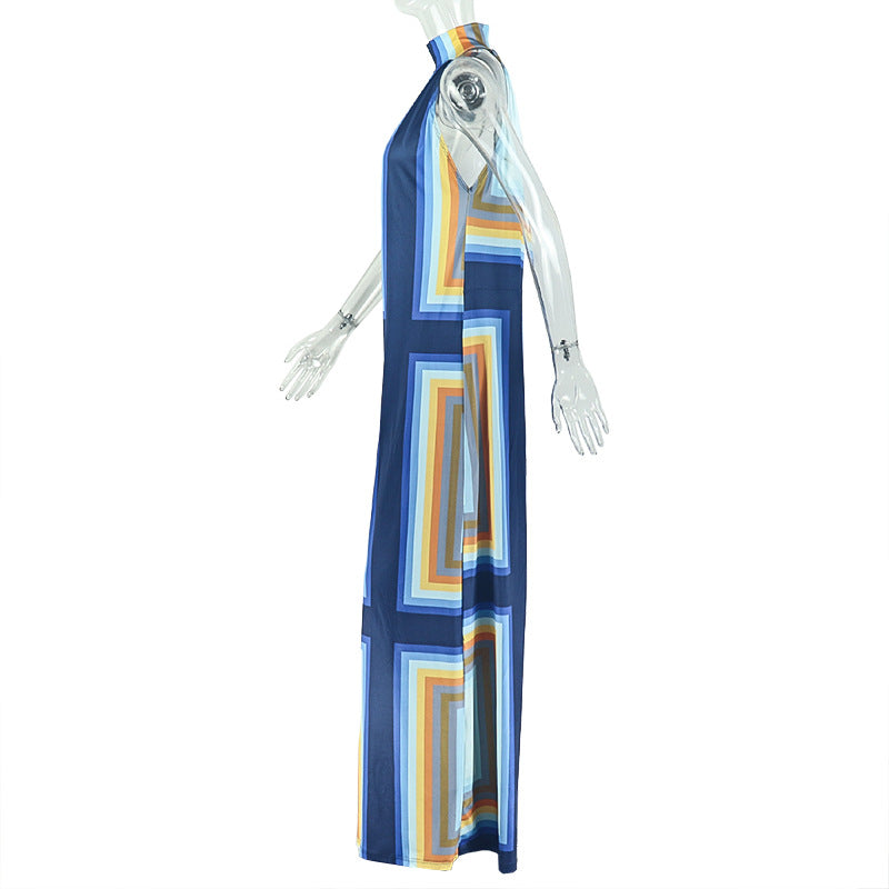 Print Sleeveless Backless Loose Jumpsuit GJYO JP006372