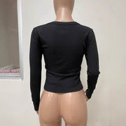Long Sleeve Solid Color Bandage Top LSD 2474