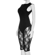 Lace Patchwork Backless Jumpsuit MXBF J26JP029