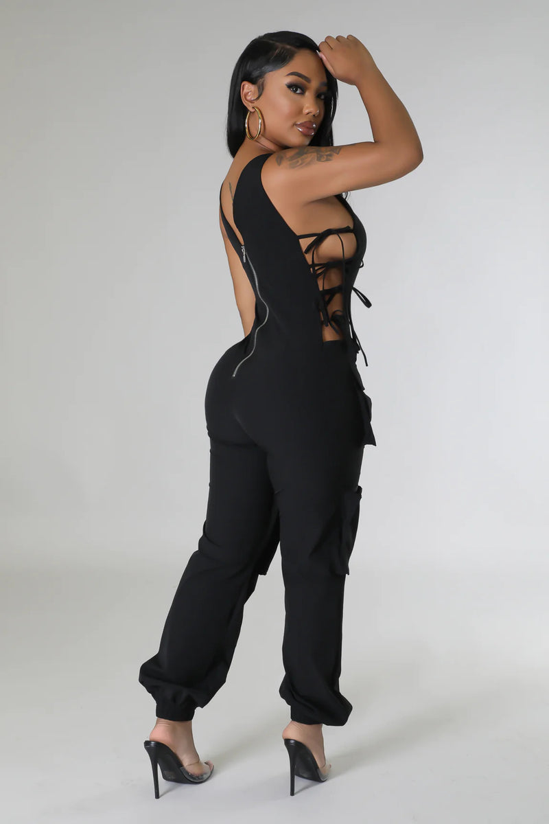 Plus Size Sleeveless V Neck Bandage Jumpsuit GHXF HX0417