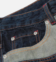 Plus Size Button front Color Block Patchwork Jeans GYLN 4697