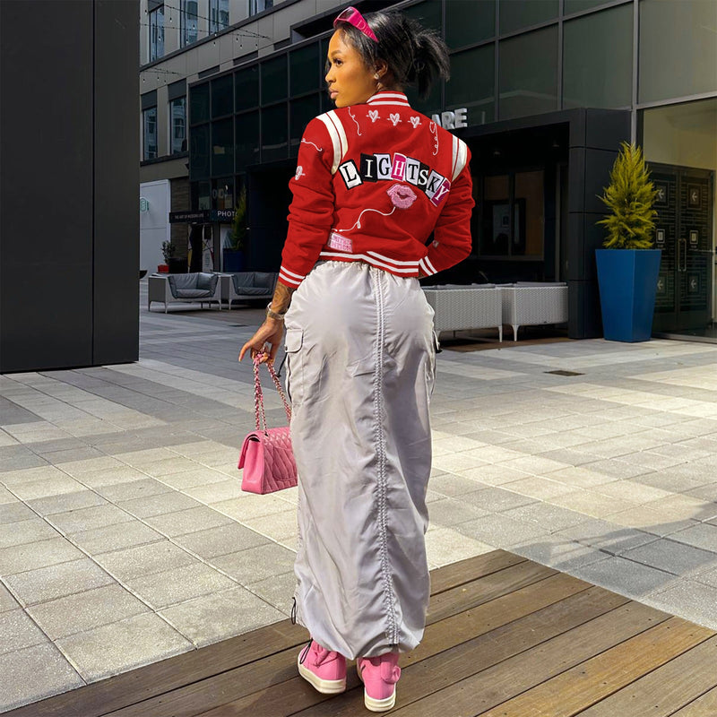 Fashion Print Cardigan Baseball Jacket Coat FSXF 529
