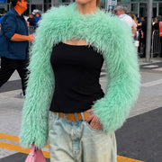 Furry Long Sleeve Ultra Short Jacket GPKJ MR51578