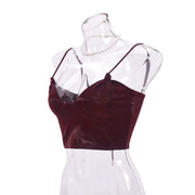 Irregular Back Tie PU Wrap Camisole Vest GNZD 51424THD