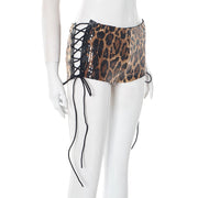 Leopard Sequin Bandage Skinny Shorts GDSF D25PT126