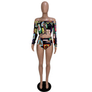 Sexy Printed Long Sleeve Bikinis Sets CHY 1131