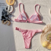 Sexy Solid Color Swimsuit Two Piece Sets CSYZ B225