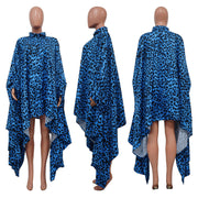 Leopard Print Long Sleeve Long Shawl Top YF 10620