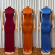 Solid Color Sleeveless Backless Maxi Dress GADE 11469
