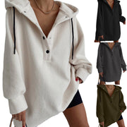 Casual Solid Color Shaker Fleece Sweatshirt Tops YMZY 21192