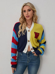 Color Block Letter Print Short Coats GQNF F00038T