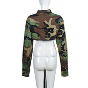 Camouflage Print Sexy Waistless Irregular Coat GNZD 7978TG