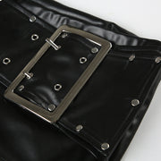 Rivet Waistband Leather Short GPBY SK8476