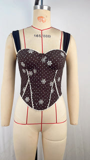 Polka Dot Printed Bandage Vest GPBY VE8578