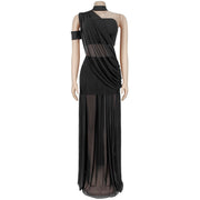 Mesh See Through Maxi Dress BY 7726