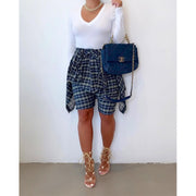 Plaid Irregular Casual Shorts ASL 6567