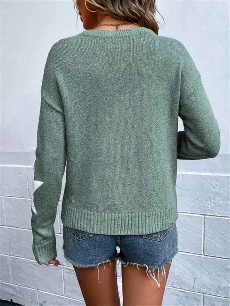 Star Patterned Pullover Sweater GZYF 1061