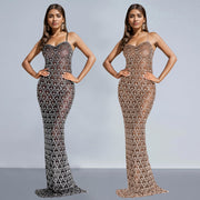 Sexy Hot Drill Solid Color Maxi Dress BY 7160