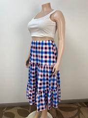 Plus Size Plaid Print Loose Half Body Skirt GAWE 6300