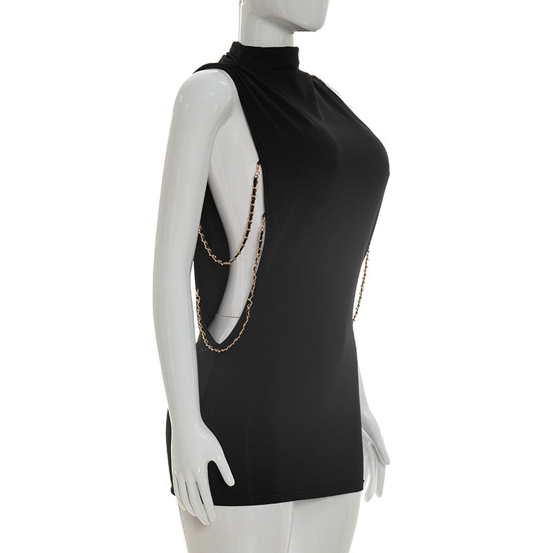 Sexy Sleeveless Chain Mini Dress MXBF J26DS135