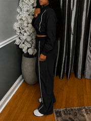 Sport Zipper Long Sleeve Pants 2 Piece Set HNIF GY336