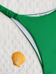 Sexy Solid Color Bandage Two Piece Bikinis CASF 6598