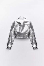 PU Leather Lapel Jacket Coats YUMT YMT118