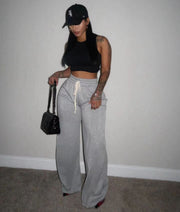 Solid Color Casual Drawstring Pants OD 8710