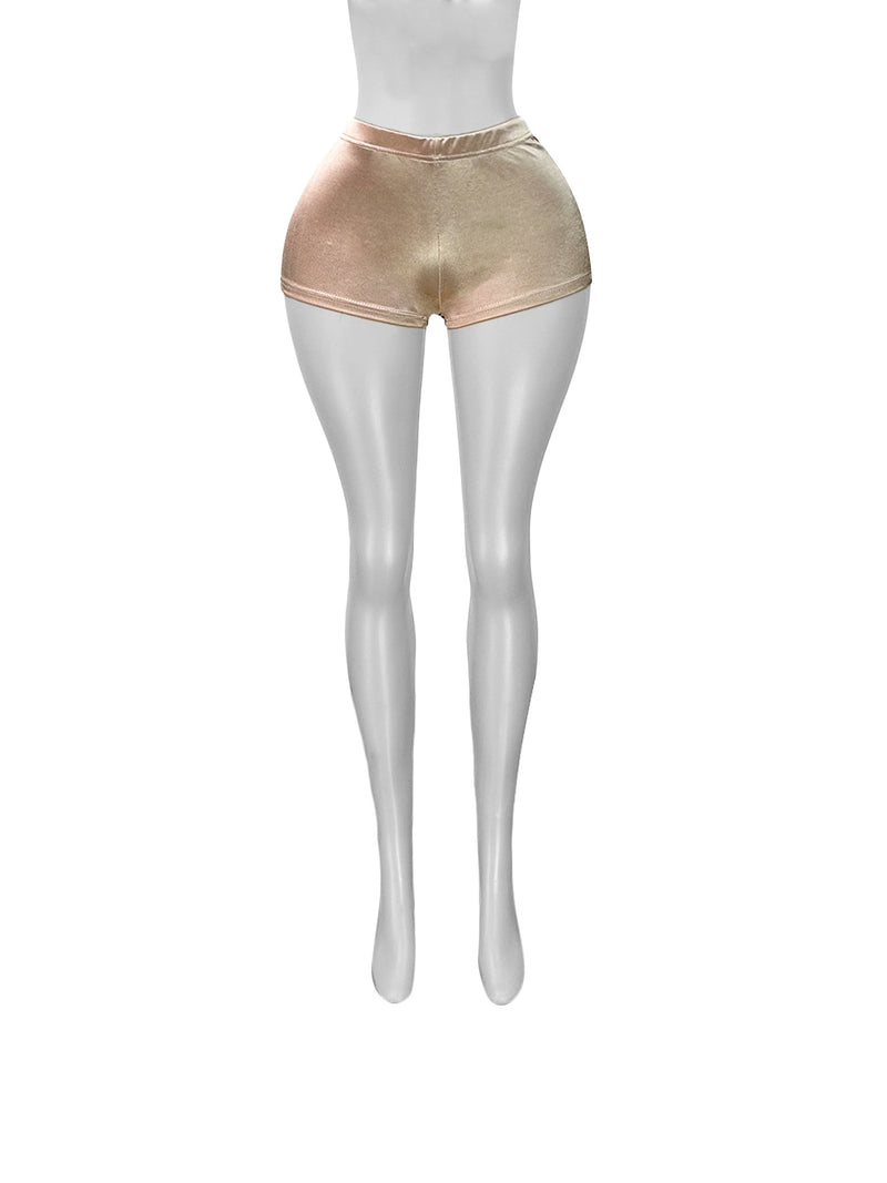Solid Color Glossy Hot Pants Shorts CH 25031