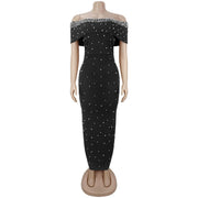 One Shoulder Beading Evening Dress BY 7759