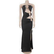 Solid Color Hollow Out Tube Top Dess BY 7760