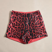 Sequin Leopard Print Shorts GYHF 51437PHD