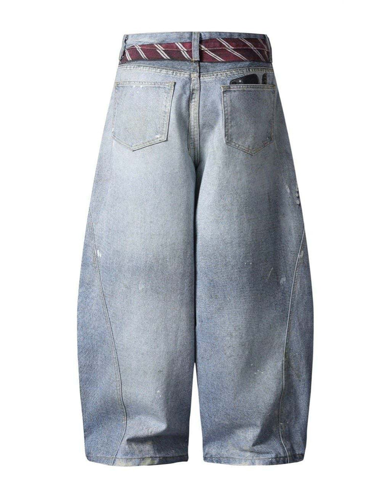Plus Size Fashion Washed Straight Jeans GYLN 3648
