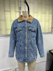Loose Long Sleeve Fleece Denim Jacket GYXN 20780