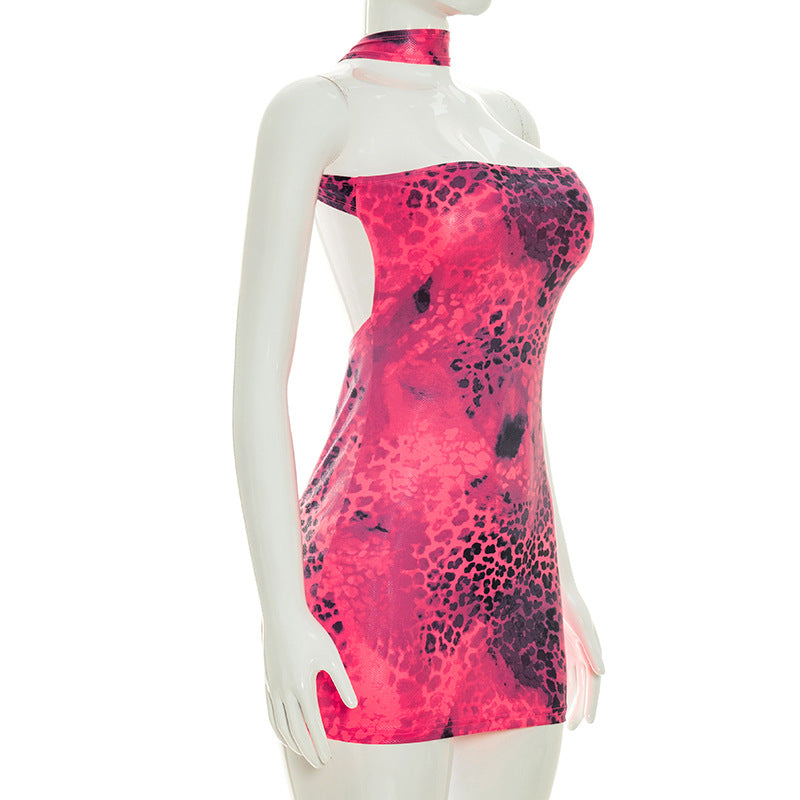 Leopard Print Tube Top Dress GSZM D26DS171