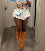 Solid Color Ultra Short Bubble Skirt LSD 2308