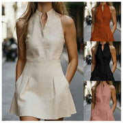 Sleeveless Solid Color Mini Dress GXIY K26L2774