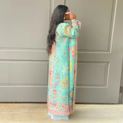 Print Color Block Long Sleeve Cardigan Coat YF 10634