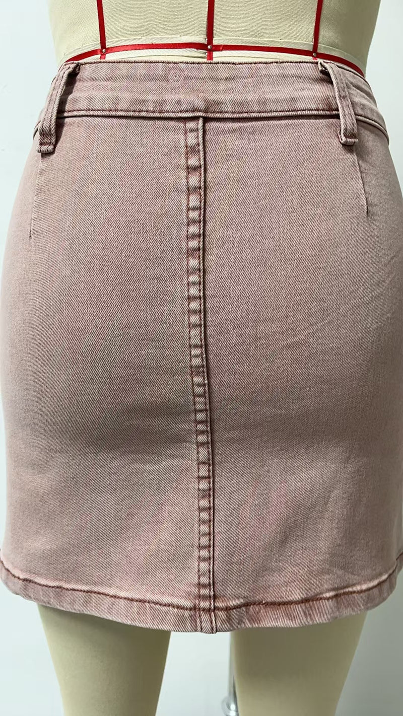 Wash Slim Fit Denim Pencil Skirt GSMF DQ2602