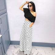 Plus Size Print Loose Wide Leg Pants SH 390198