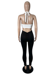 Solid Color Deep V Neck Jumpsuit SHD 8126