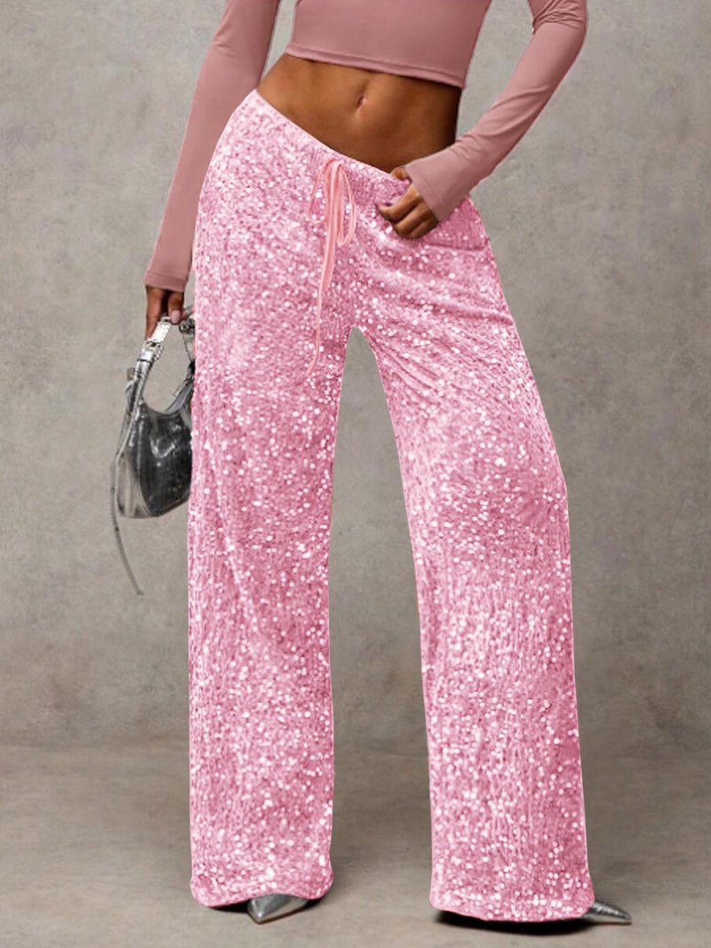 Casual sequined Drawstring Pants GXRF QC160