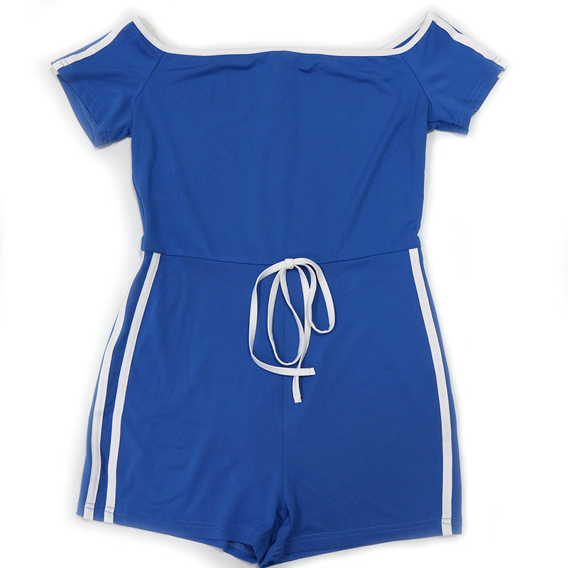 Solid Color One Neck Two Piece Shorts Set CYA 901193