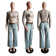 Long Sleeve Hollow Out Short Sweater GDYF 6693
